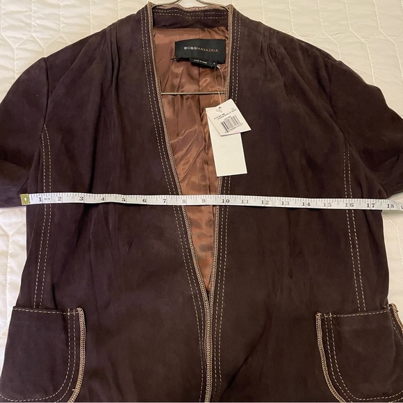 BCBGMAXAZRIA Brown Genuine Leather Jacket Small - Picture 9 of 9
